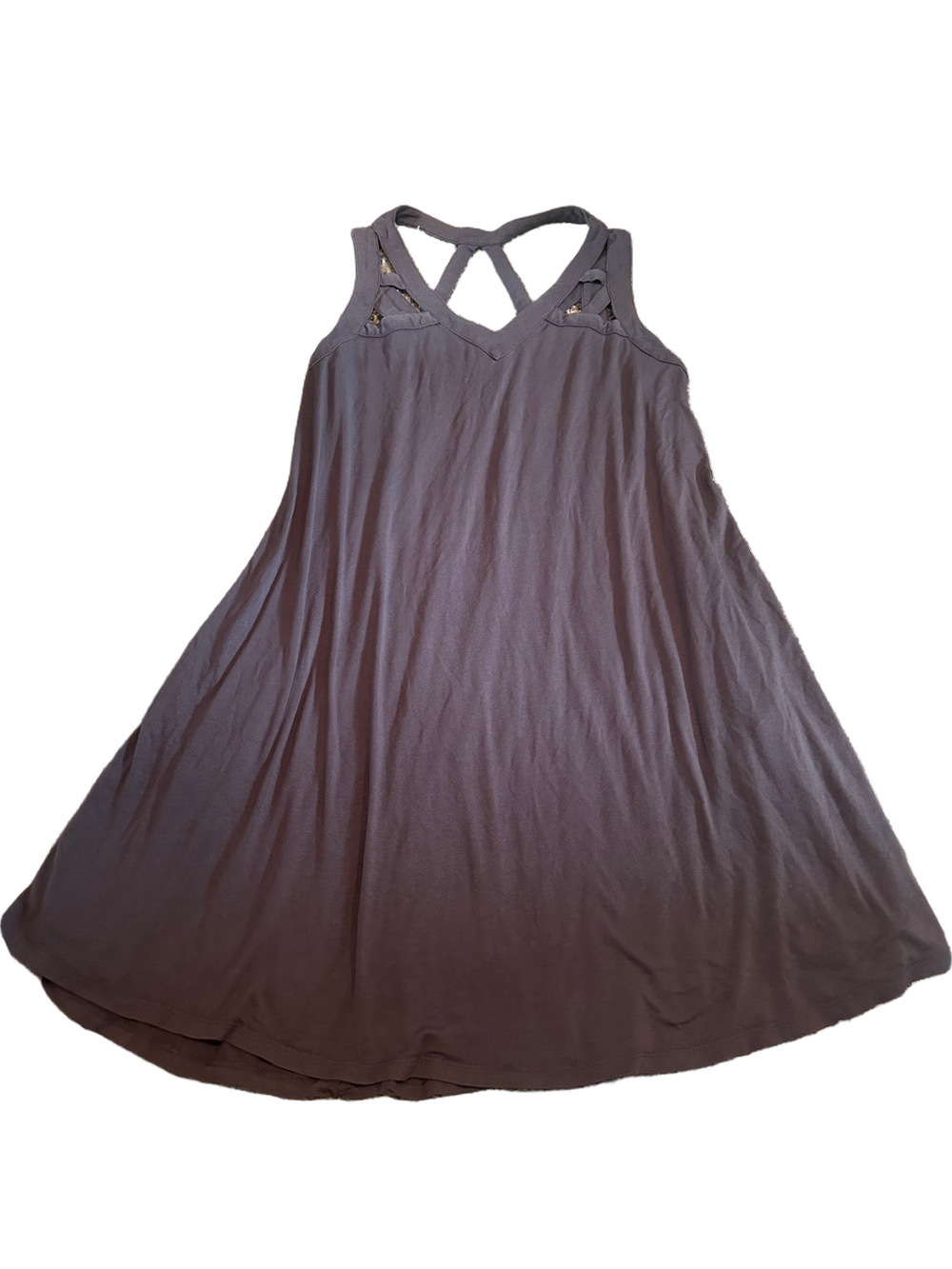 Small Women’s Sleeveless Cross-Back Swing Dress - Charcoal